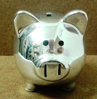 Small Silver Piggy Bank
