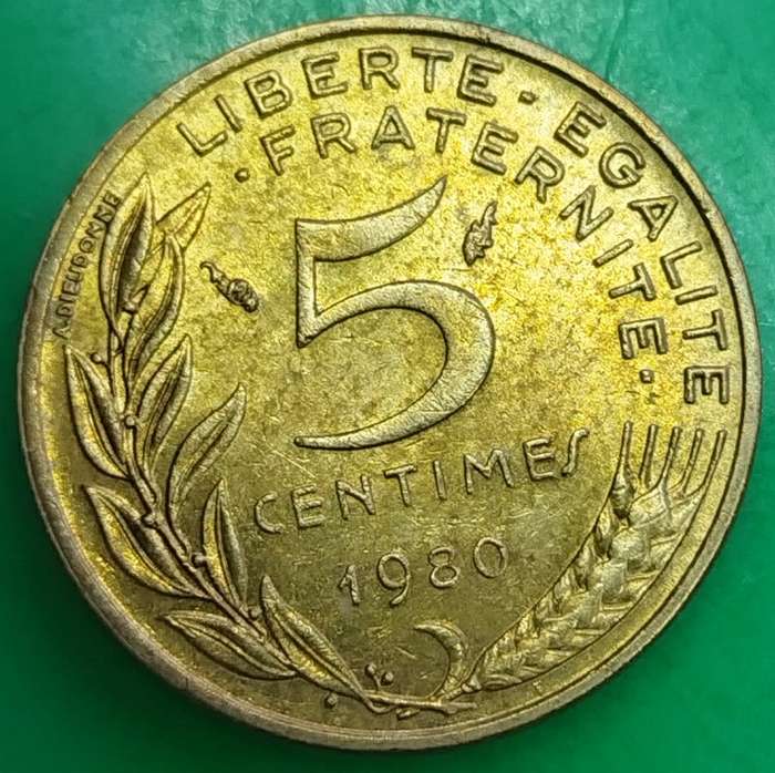1980  5 Centimes Coin      France          SUN13739~