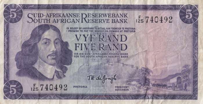 TW de Jongh      R5 Banknote       F125 740492      SET046~