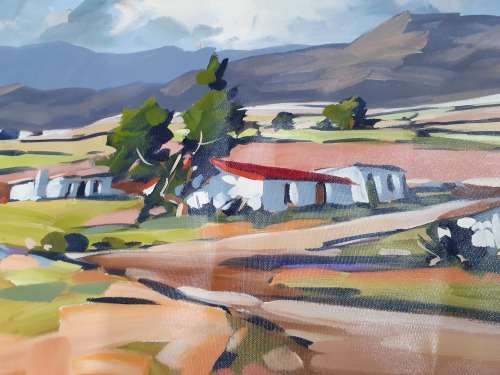 Carla Bosch farmland scene canvas art  90cm x 60cm