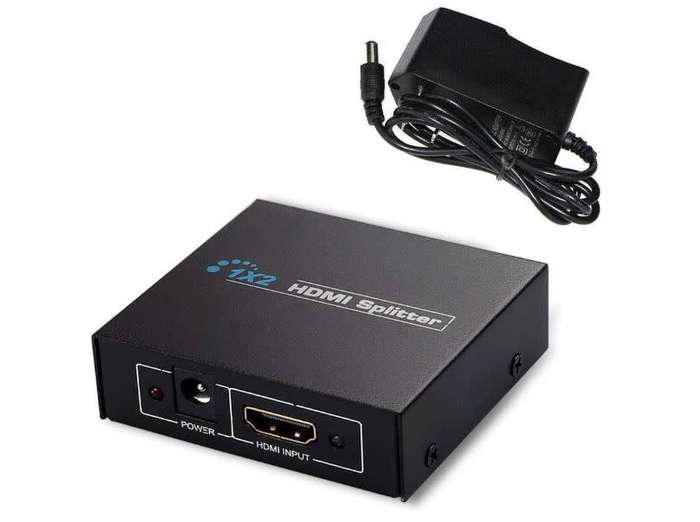 1 to 2 HDMI Splitter Adapter Converter for HDTV, 3D, TV, PC Computer