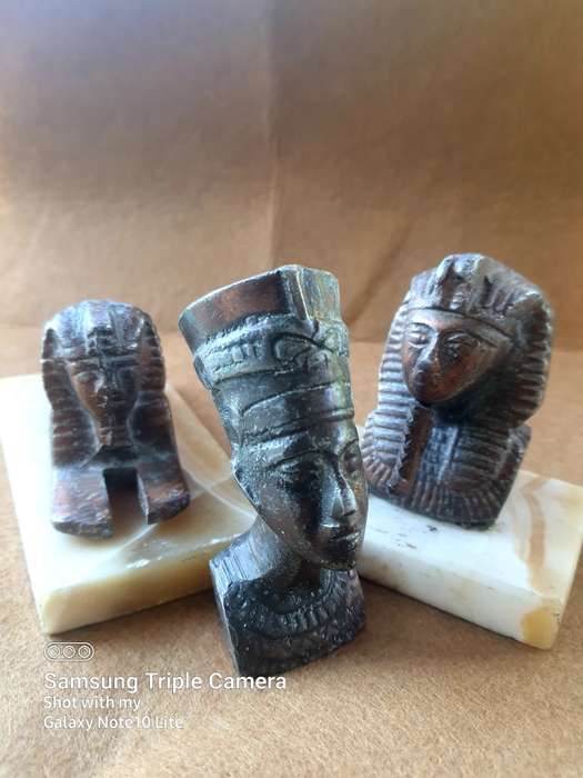 #8 - EGYPTIAN MARBLE FIGURES X3