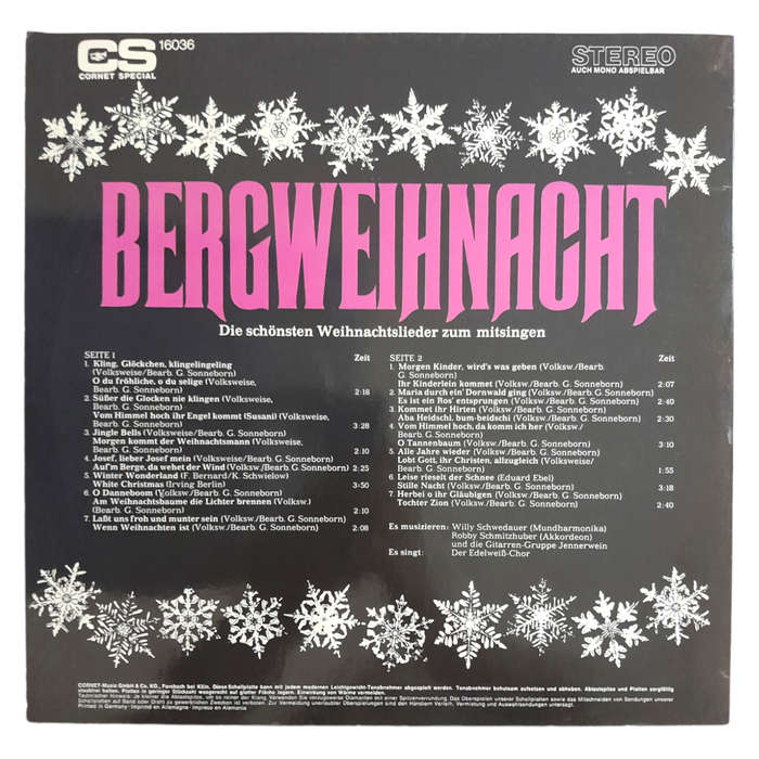 Various - Bergweihnacht (Die Schönsten Weihnachtslieder Zum Mitsingen) - Vinyl, 7`, 33 RPM - Folk, W