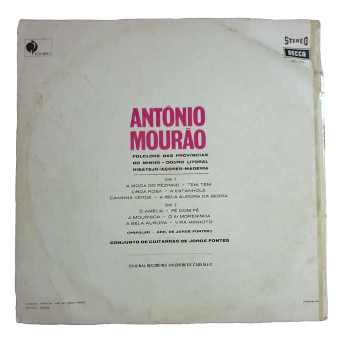1970  António Mourão  Folclore Das Provincias - Vinyl, 7`, 33 RPM - Folk, World & Country - Good -