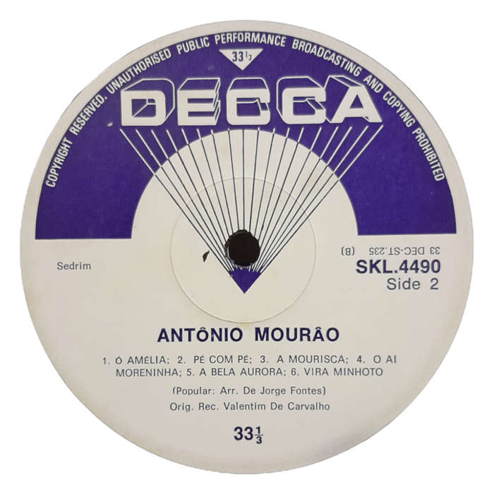 1970  António Mourão  Folclore Das Provincias - Vinyl, 7`, 33 RPM - Folk, World & Country - Good -
