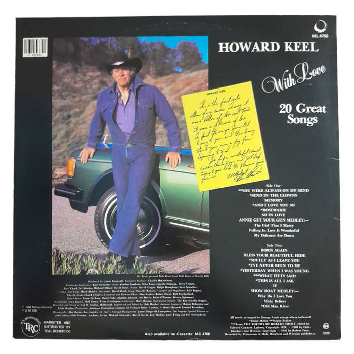 1984 Howard Keel - With Love: 20 Great Songs - Vinyl, 7`, 33 RPM - Pop - Excellent - With Cover