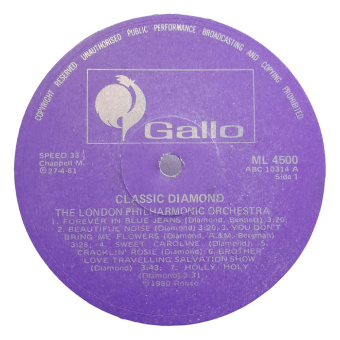 1981 The London Philharmonic Orchestra - Classic Diamond - Vinyl, 7`, 33 RPM - Classical - Very Good
