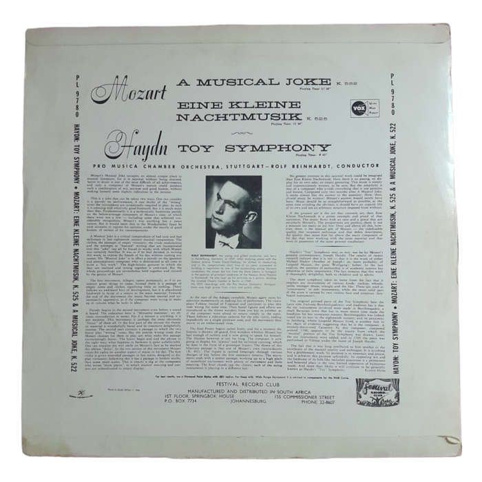 1956 Haydn / Mozart / Pro Musica Chamber Orchestra Stuttgart, Rolf Reinhardt / Toy Symphony - Eine K