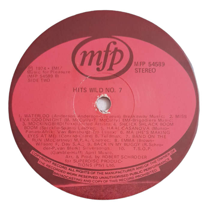 1974 Various - Hits Wild 7 - Vinyl, 7`, 33 RPM - Electronic Pop - Very Good - With Cover