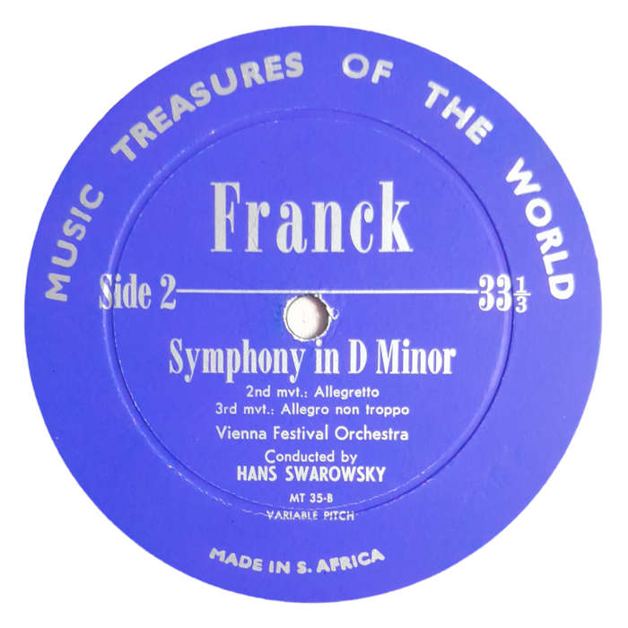 Franck, Wiener Festspielorchester - Symphony In D Minor - Vinyl, 7`, 33 RPM - Classical - Very Good