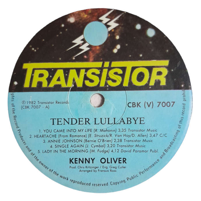 1982 Kenny Oliver - Tender Lullabye - Vinyl, 7`, 33 RPM - Rock - Very Good - With Cover
