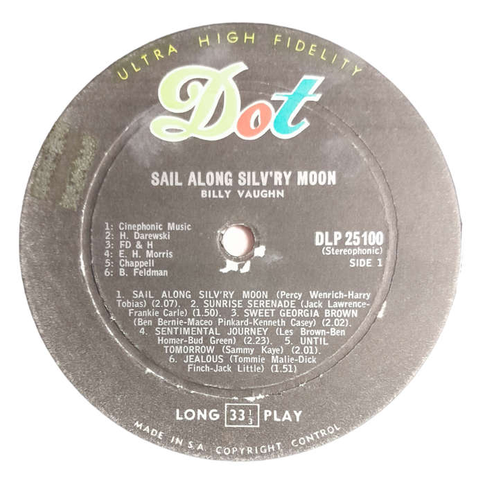 1958 Billy Vaughn - Sail Along Silv`ry Moon - Vinyl, 7`, 33 RPM - Jazz - Very Good - With Cover