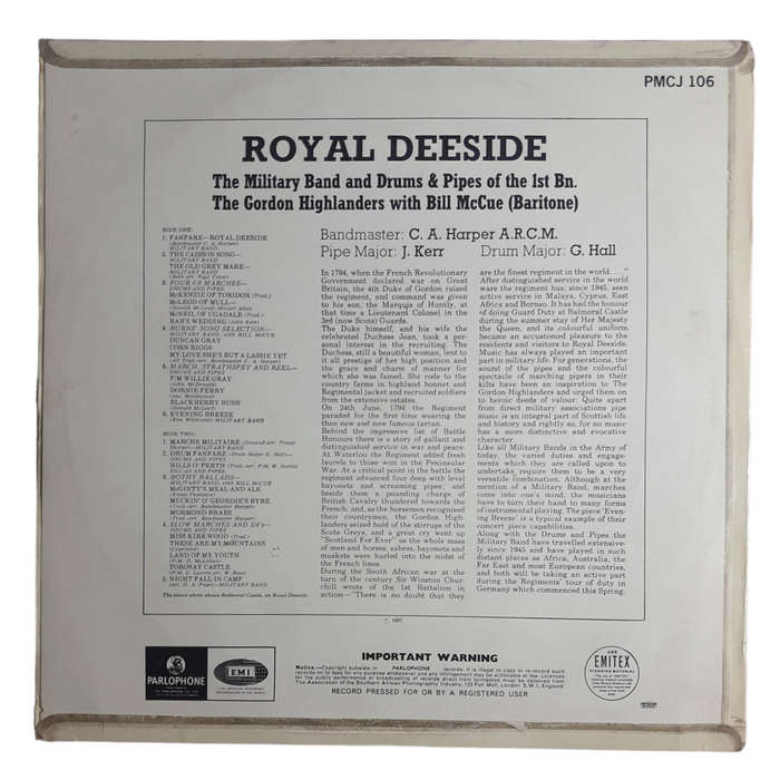 1967 The Gordon Highlanders - Royal Deeside, The Military Band And The Pipes Of The 1st. Battalion -