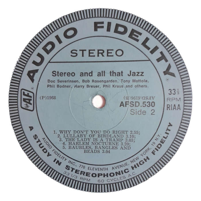 1968 Various - Stereo And All That Jazz - Vinyl, 7`, 33 RPM - Jazz - Very Good - With Cover