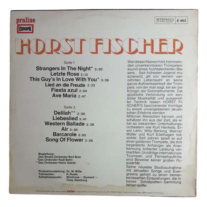 1971 Horst Fischer  Horst Fischer - Vinyl, 77`, 33 RPM - Jazz - Very Good - With Cover