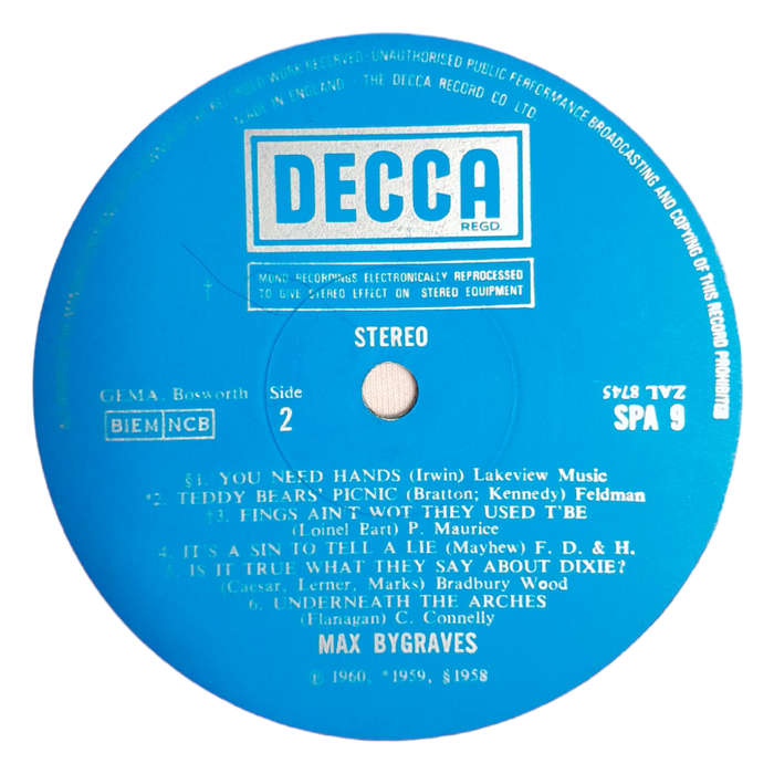 1969 Max Bygraves  The World Of Max Bygraves - Vinyl, 7`, 33 RPM - Pop - Very Good - With Damaged C