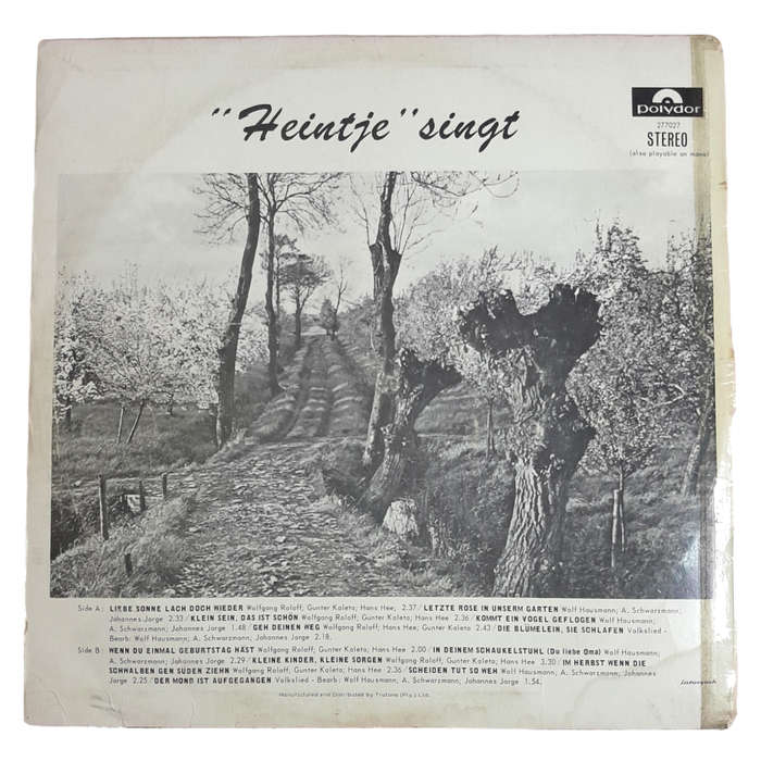 1969 Heintje  `Heintje` Singt - Vinyl, 7`, 33 RPM - Pop - Very Good - With Cover