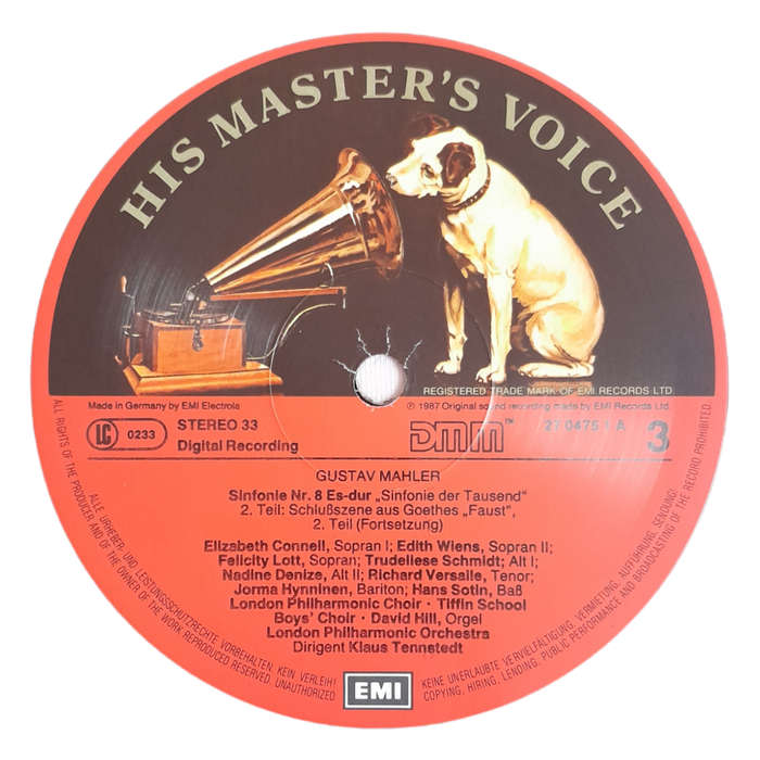 1987 Gustav Mahler 1860-1911 Sinfonie Nr. 8 Es-Dur / Symphony No. 8 In E Flat - Vinyl, 7`, 33 RPM -