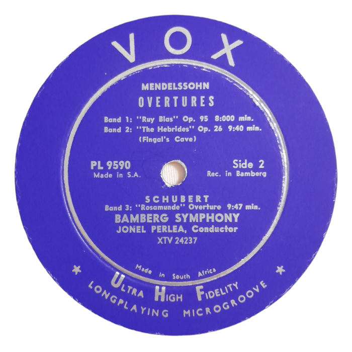 1956 Weber, Mendelssohn, Schubert - Jonel Perlea, Bamberg Symphony  Overtures - Vinyl, 7`, 33 RPM -