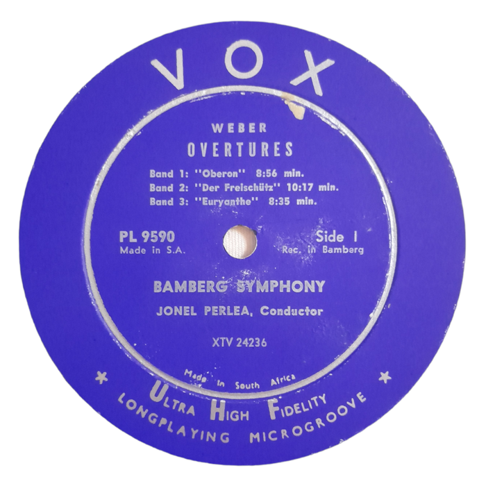 1956 Weber, Mendelssohn, Schubert - Jonel Perlea, Bamberg Symphony  Overtures - Vinyl, 7`, 33 RPM -