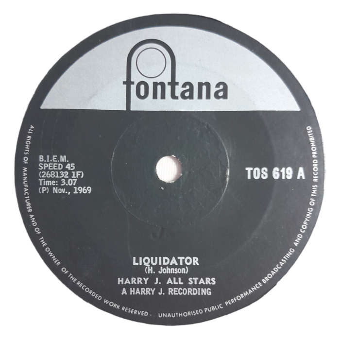 1969 Harry J. All Stars  Liquidator - Vinyl, 7`, 45 RPM - Reggae - Good - With Sleeve