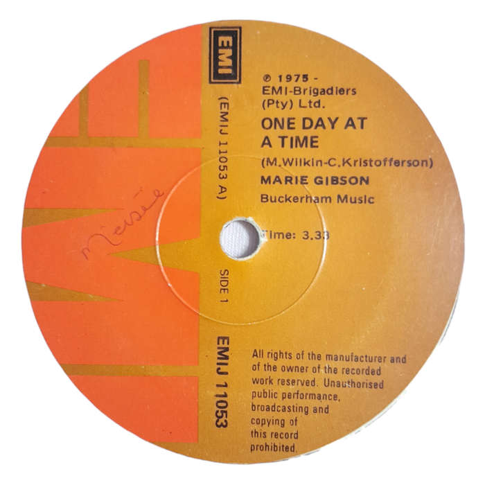 1975 Marie Gibson  One Day At A Time - Vinyl, 7`, 45 RPM - Pop - Good - With Sleeve