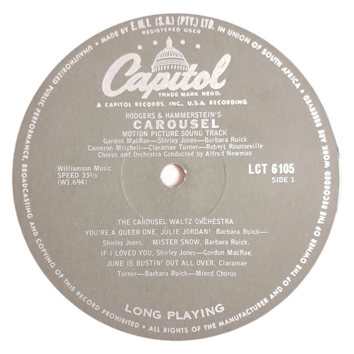 1956 Various  Rodgers And Hammerstein`s Carousel - Vinyl, 12`, 33 RPM - Stage & Screen - Very Good