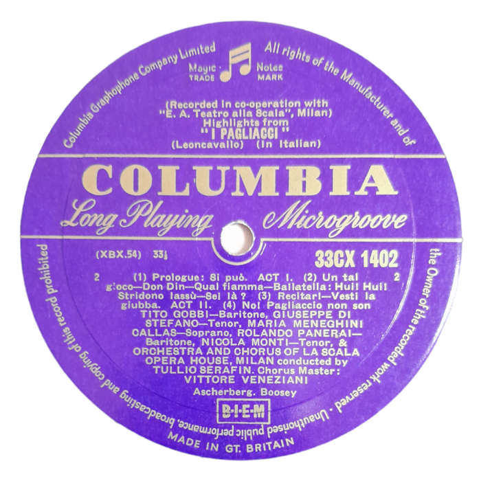 1957 Various - Cavalleria Rusticana / I Pagliacci - Vinyl, 12`, 33 RPM - Classical - Very Good - Wit