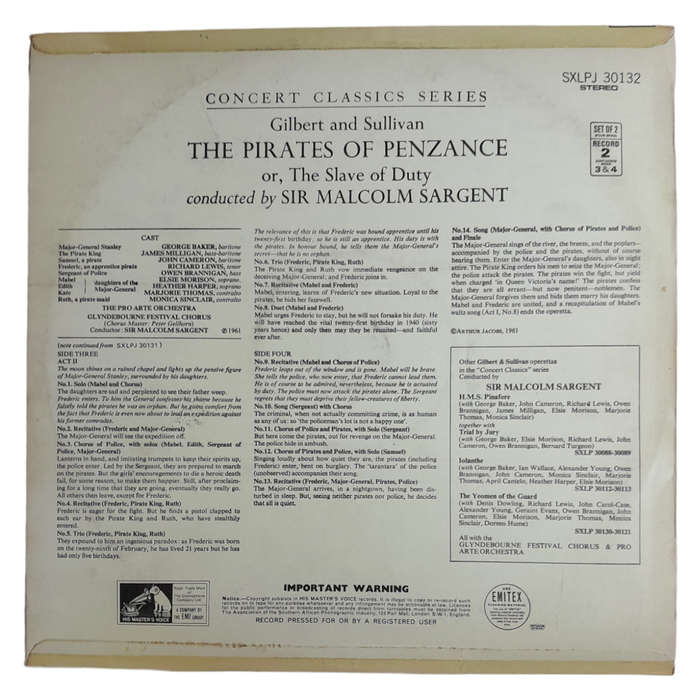 1971 Various - The Pirates Of Penzance - Vinyl, 12`, 33 RPM - Classical - Very Good - With Cover