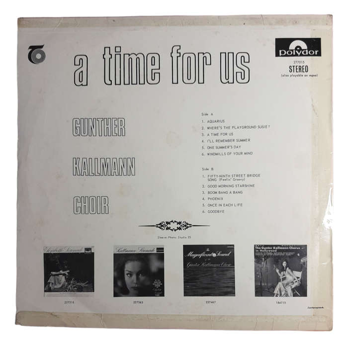 1969 Gunther Kallmann Choir - A Time For Us - Vinyl, 12`, 33 RPM - Pop - Very Good - With Cover