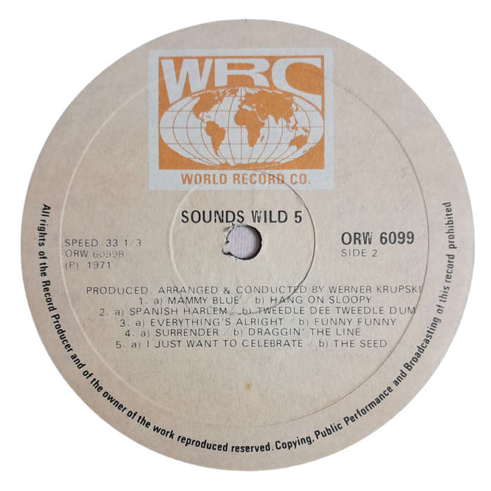 1971 Various - Sounds Wild 5 - Vinyl, 12`, 33 RPM - Pop - Very Good - With Cover