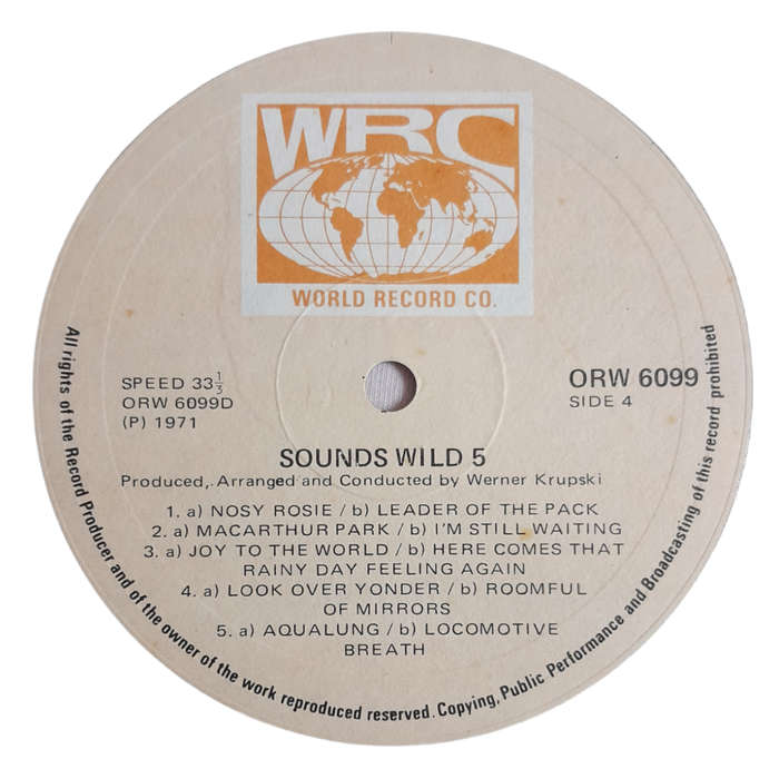 1971 Various - Sounds Wild 5 - Vinyl, 12`, 33 RPM - Pop - Very Good - With Cover