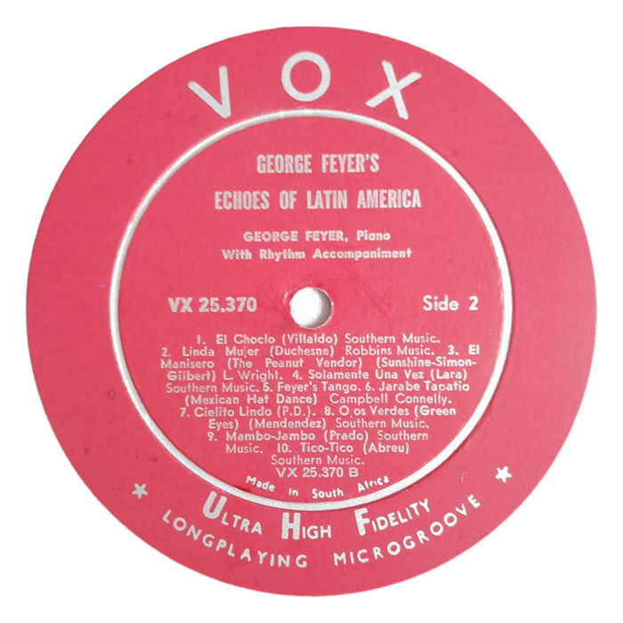1954 George Feyer  Echoes Of Latin America - Vinyl, 12`, 33 RPM - Latin - very Good - With Cover