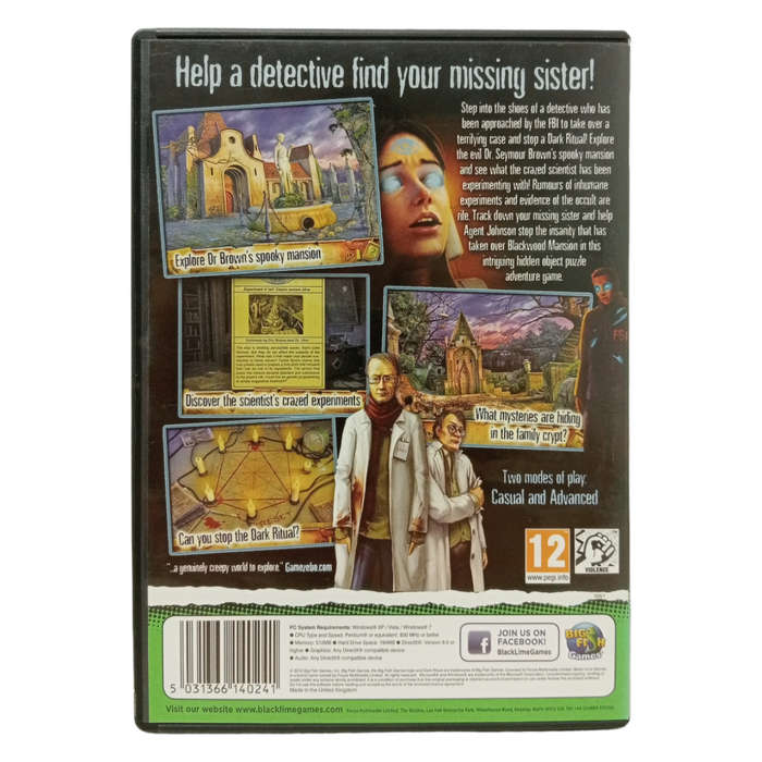 The Blackwood Mansion Mystery - Dark Ritual, Hidden Object Game PC (CD)