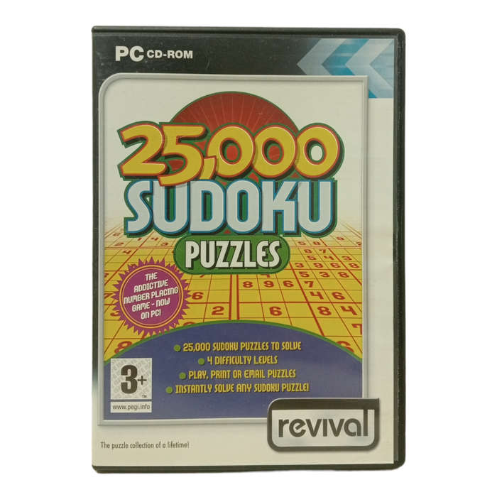 25 000 Sudoku Puzzles PC (CD)