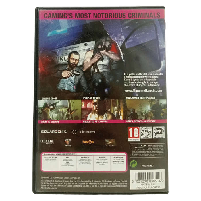 Kane & Lynch - Dog Days 2 PC (DVD)