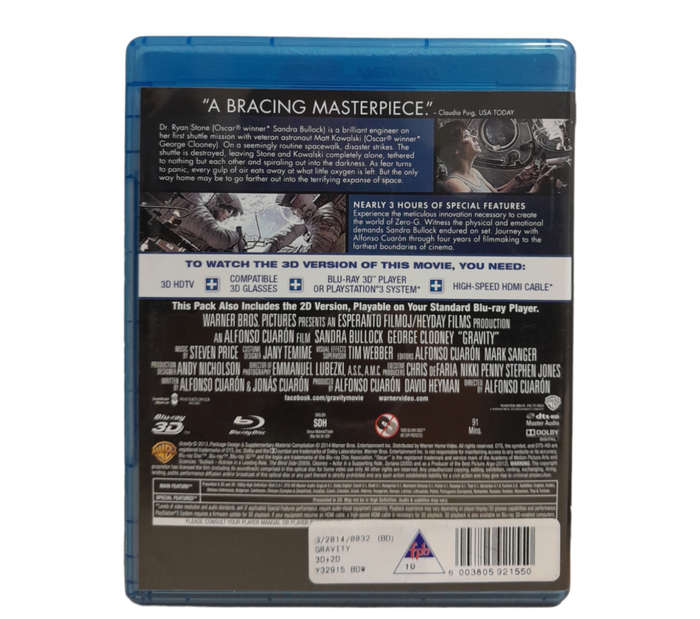 Gravity 3D Blu-Ray