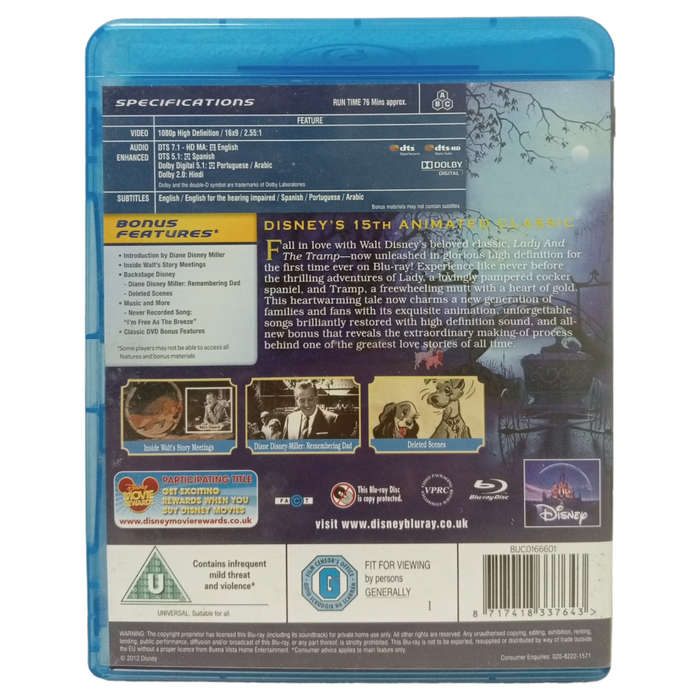 Lady And The Tramp Blu-Ray