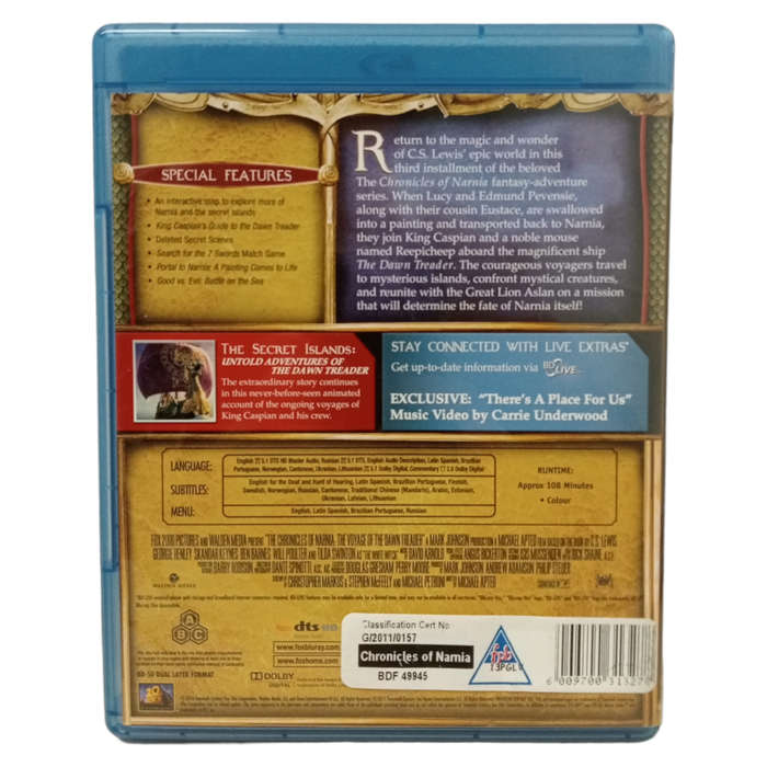 The Chronicles Of Narnia - The Voyage Of The Dawn Treader Blu-Ray