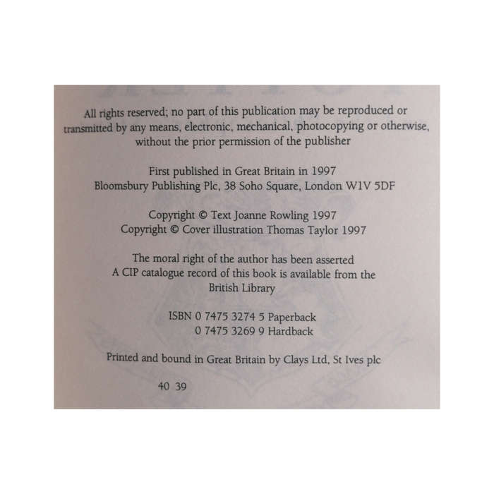 1997 Harry Potter And The Philosopher`s Stone by J. K. Rowling Rare Young Dumbledore Edition Softcov