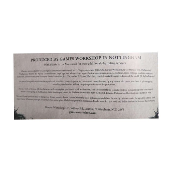 2017 Warhammer 40000- Chapter Approved 2017 Edition Softcover