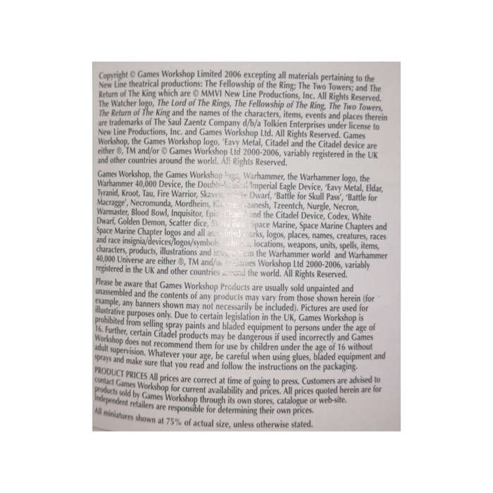 2006 Games Workshop- The 2007 Catalogue Softcover