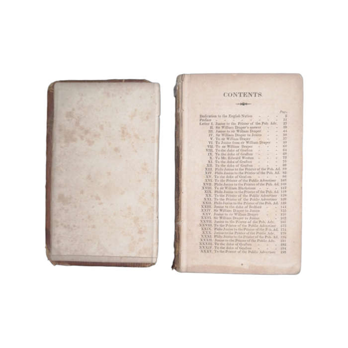 1829 Letters Of Junius In Two Volumes- Volume 1  Hardcover w/o Dustjacket