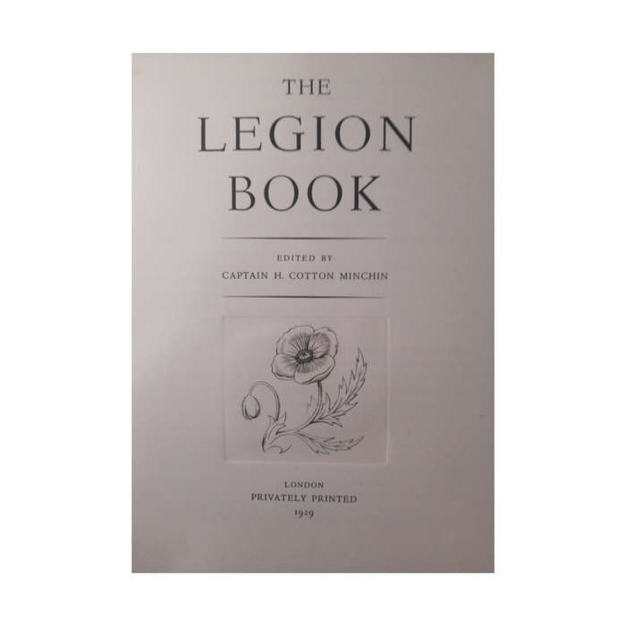1929 The Legion Book Edited by Captain H. Cotton Minchin Hardcover w/o Dustjacket
