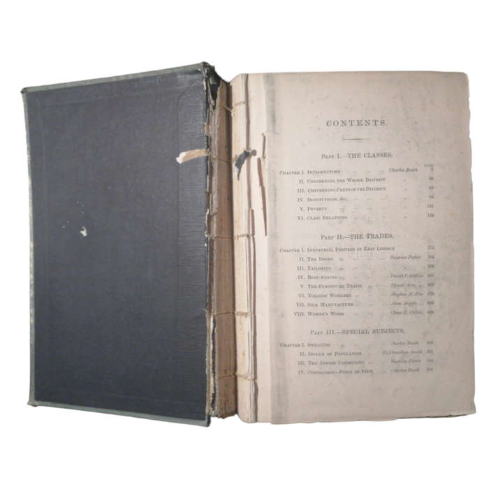 1889 Labour And Life Of The People Volume 1-London (East) by Charles Booth Hardcover w/o Dustjacket