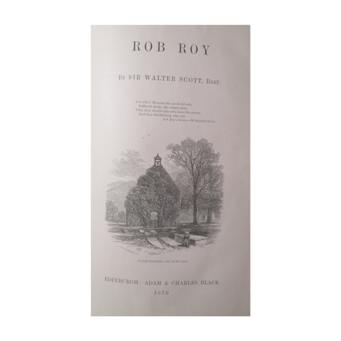 1870 Waverley Novels Volume 4- Rob Roy by Sir Walter Scott Hardcover w/o Dustjacket