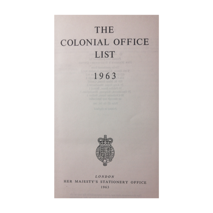 1963 The Colonial Office List Hardcover w/o Dustjacket