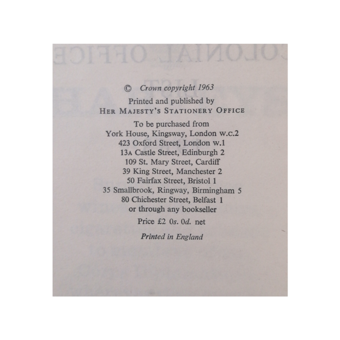 1963 The Colonial Office List Hardcover w/o Dustjacket