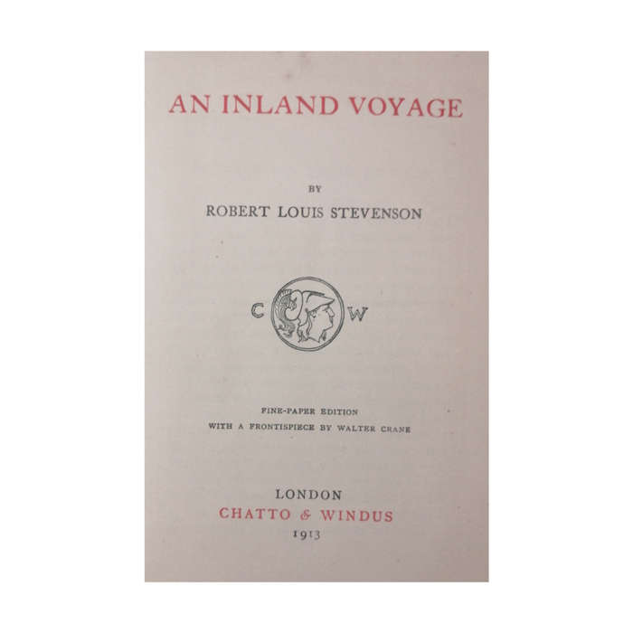 An Inland Voyage by Robert Louis Stevenson 1913 Hardcover w/o Dustjacket