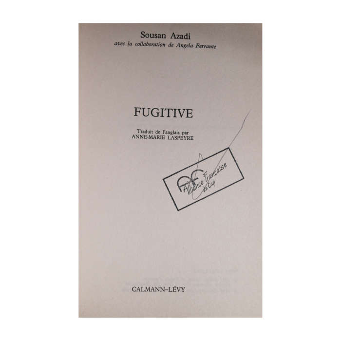 Fugitive by Sousan Azadi 1990 Softcover